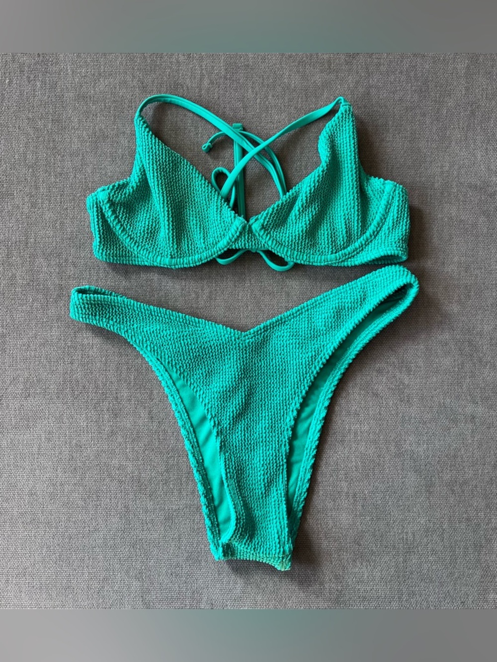 Hollister Crinkle Bikini‎ Green XS